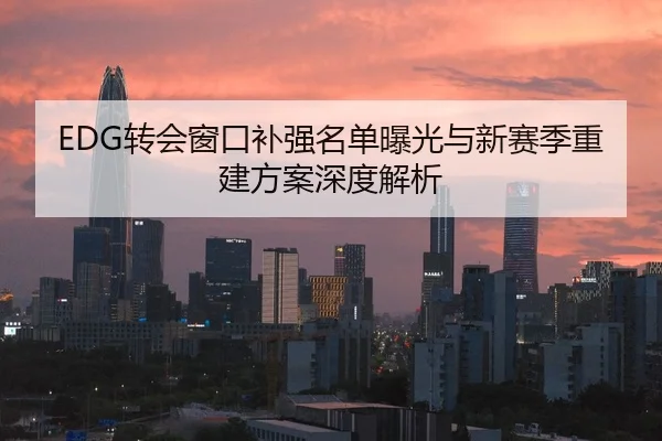 EDG转会窗口补强名单曝光与新赛季重建方案深度解析